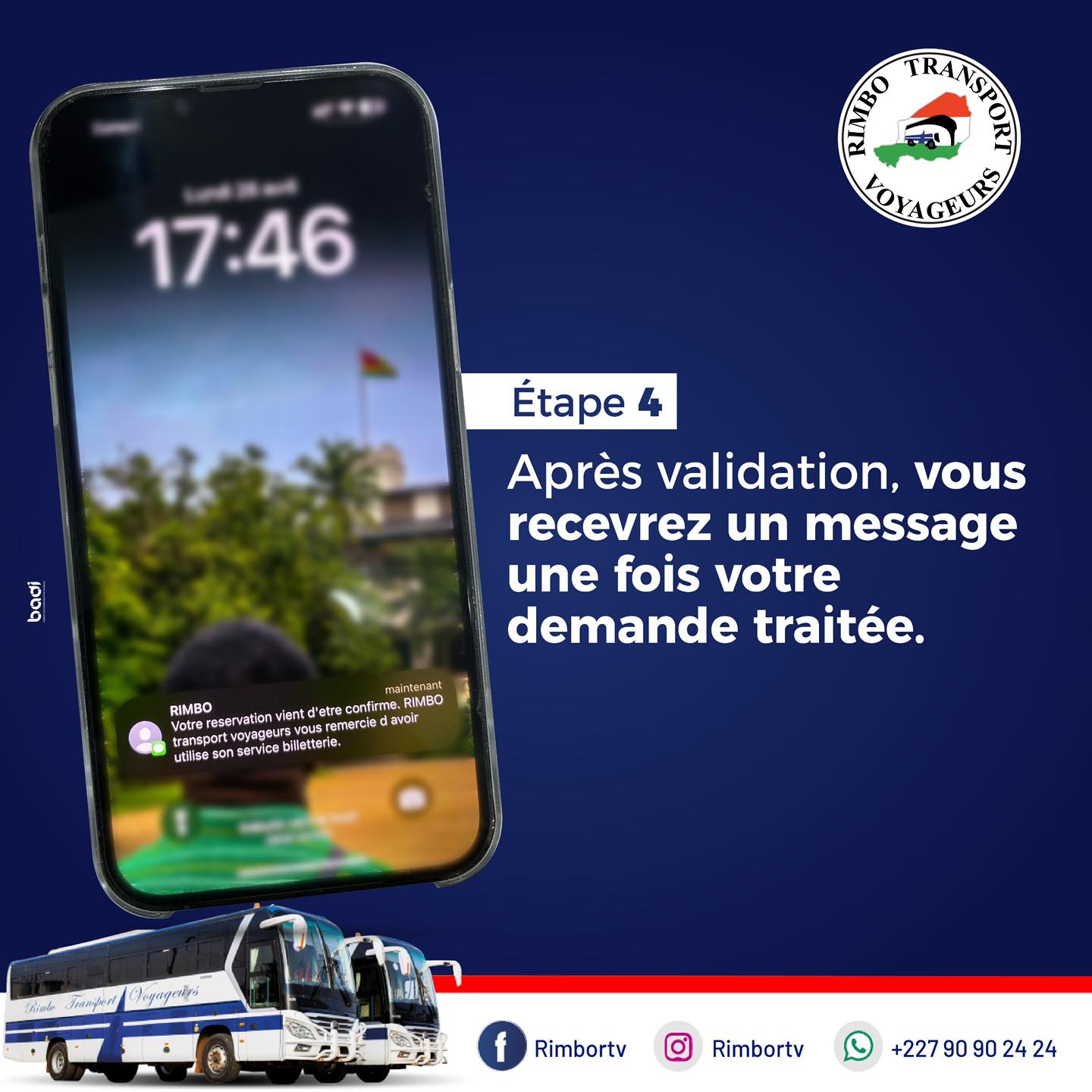 Reservation sur le site web